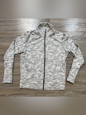 ZYIA Active Heathered Cream and Gray Full Zip